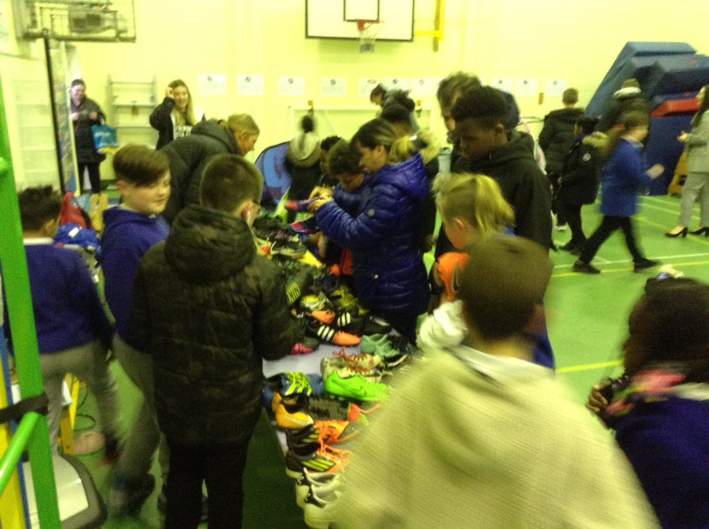 BykerPrimary's tweet photo. @_MCFoundation Boot Room at Byker Primary school! @NU_Foundation what a great turn out! Our children's faces say it all! Forever grateful!👏🙏 https://t.co/PzJ1yFuMvR