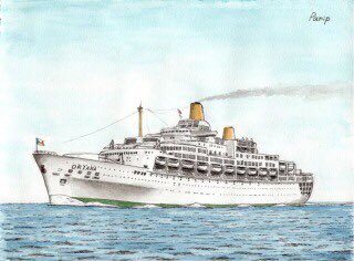 Punip Cruises On Twitter オリアナと名乗っていながら 船の形は初代オリアナよりも当時p Oのダブルフラッグシップだったキャンベラによく似てる 絵は初代オリアナ