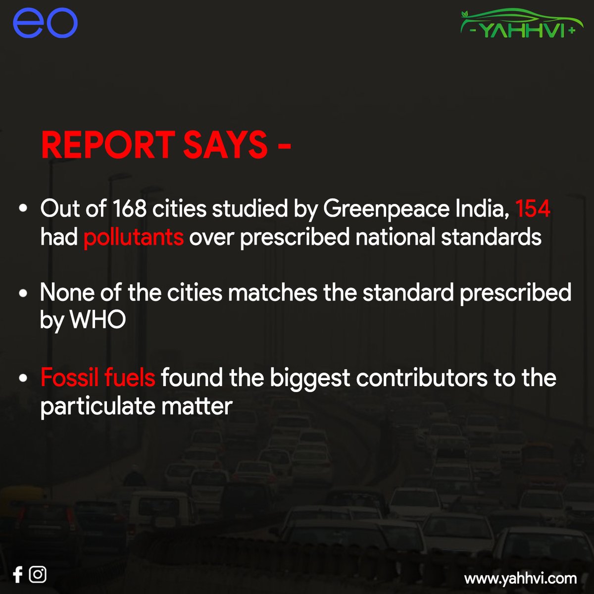 yahhvi's tweet photo. Report says - 
Out of 168 cities studied by Greenpeace India, 154 had pollutants over prescribed national standards.
None of the cities matches the standard prescribed by WHO.

#yahhvi #who #indianpollution #GoGreen #GoElectric https://t.co/mujbzKYHx9