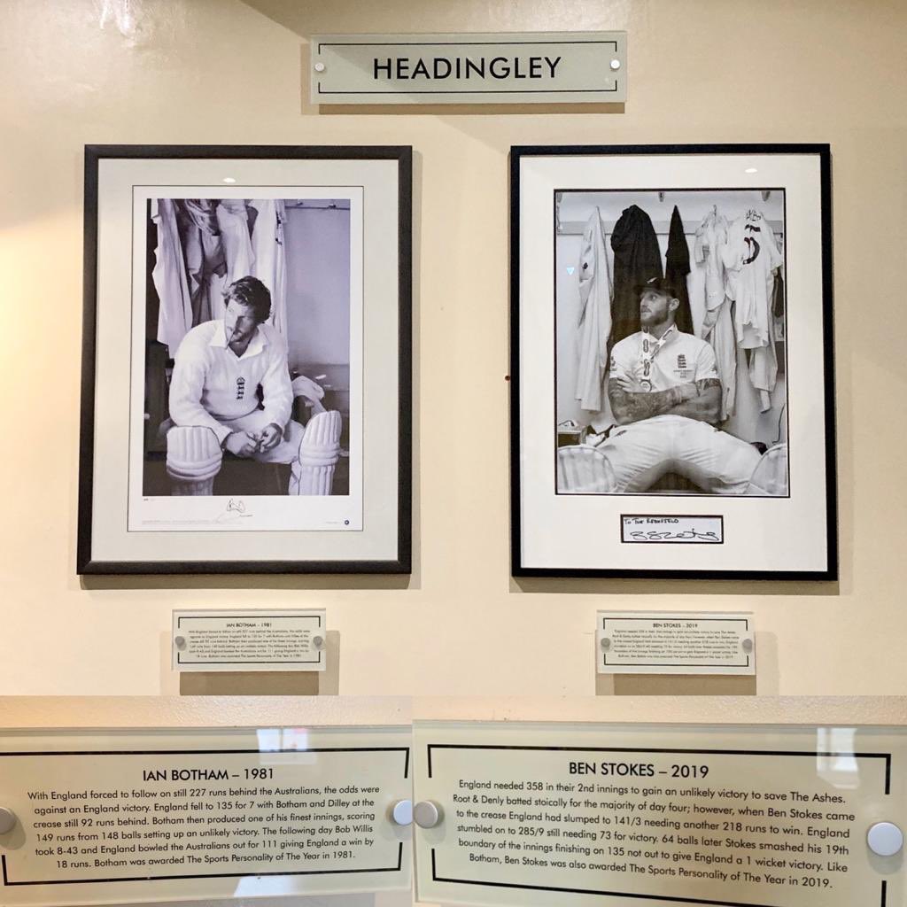 TheKirkfield's tweet photo. Do you recall last year when we we’re all hoping for another Ian Botham moment! Well we got one and our friend, Ben Stokes, has signed this historic dressing room shot personally to The Kirkfield for our Headingley Wall in The Taps. #headingley #benstokes #thekirkfield https://t.co/1AGfqbeEX8