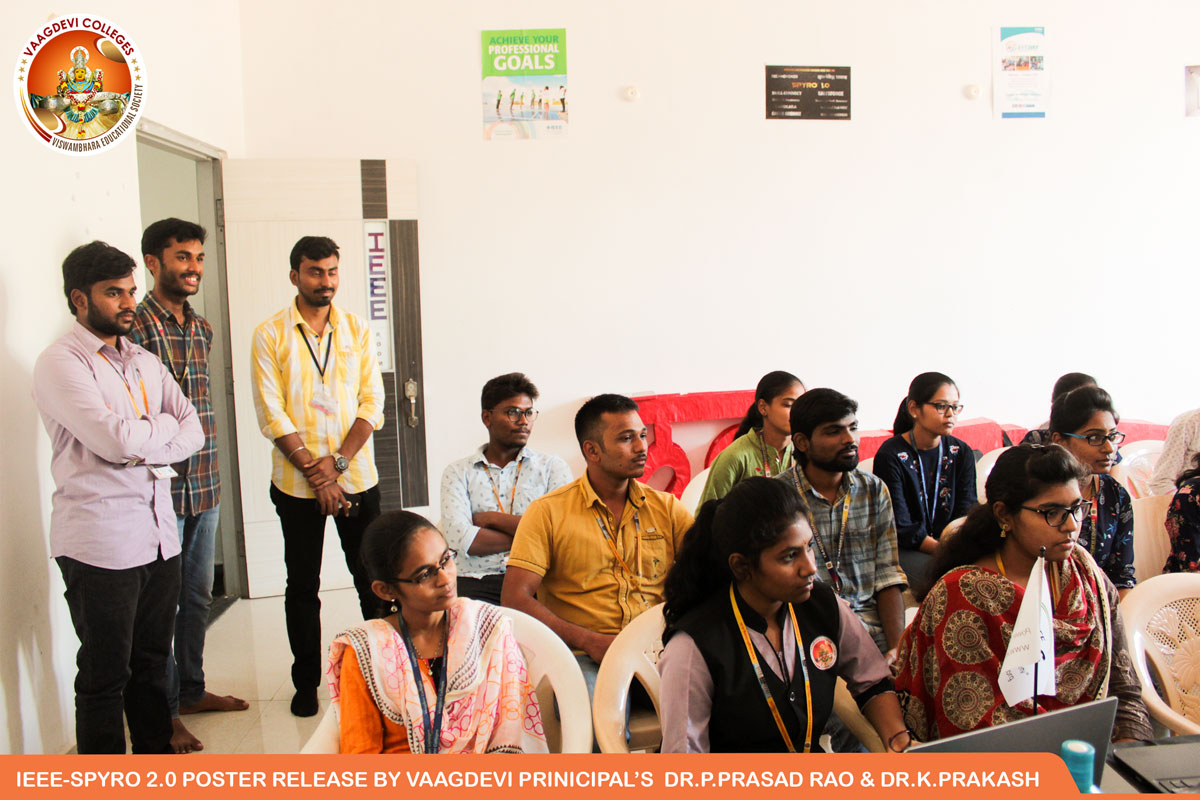 VECWarangal's tweet photo. In a poster release event on 22'nd of January at Vaagdevi Engineering College, Dr.P.Prasad Rao and Dr.K.Prakash along with the enthusiastic team of IEEE released the poster of IEEE-SPYRO 2.0.
Visit us on : https://t.co/i12CYAMmtA
#Spyro #VECW #VaagdeviEngineeringCollege https://t.co/TekpmWwR54