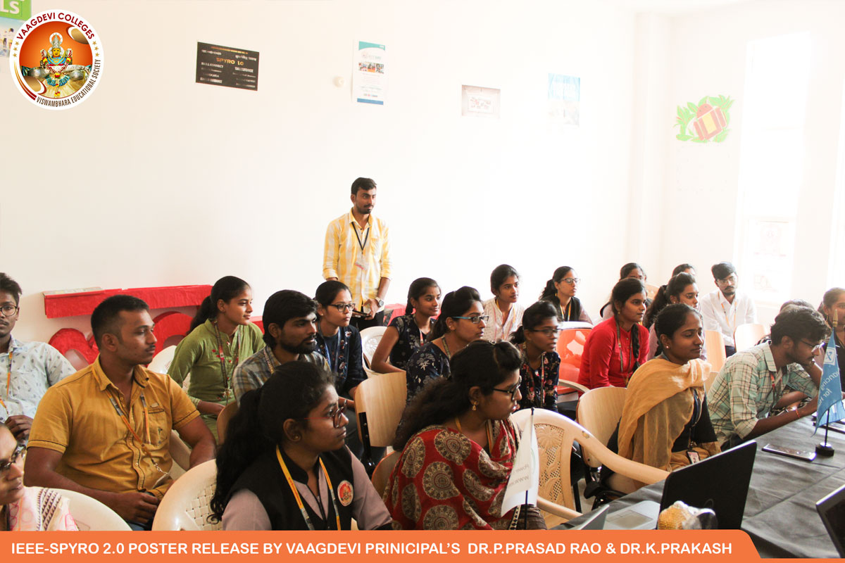 VECWarangal's tweet photo. In a poster release event on 22'nd of January at Vaagdevi Engineering College, Dr.P.Prasad Rao and Dr.K.Prakash along with the enthusiastic team of IEEE released the poster of IEEE-SPYRO 2.0.
Visit us on : https://t.co/i12CYAMmtA
#Spyro #VECW #VaagdeviEngineeringCollege https://t.co/TekpmWwR54