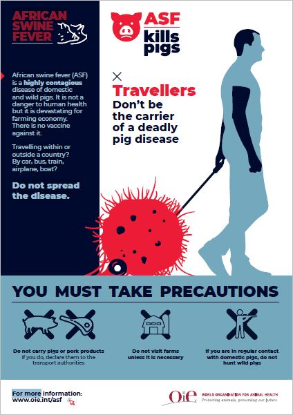 FAOAsiaPacific's tweet photo. Travelling this #ChineseNewYear?
Help us control #AfricaSwineFever Don't carry pigs or pork products. Visit https://t.co/SOJZpE4xpG / https://t.co/wcYvDFgcVg for more info
@OIEAnimalHealth @FAOAnimalHealth, @FAOEmergencies. @OIEAnimalHealth. https://t.co/zLGZhmpTB7
