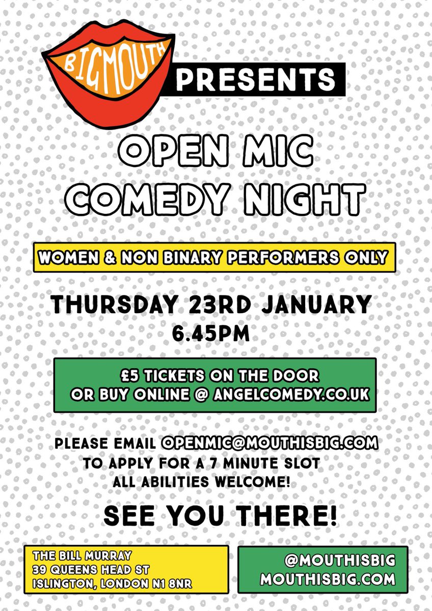 Free tonight? 

Come down to The Bill Murray <a href="/angelcomedy/">Angel Comedy</a> at 6.45pm for some LOLs.

Hosted by <a href="/fatihaelghorri/">Fatiha El-Ghorri</a> ❤️

£5 ADV or OTD