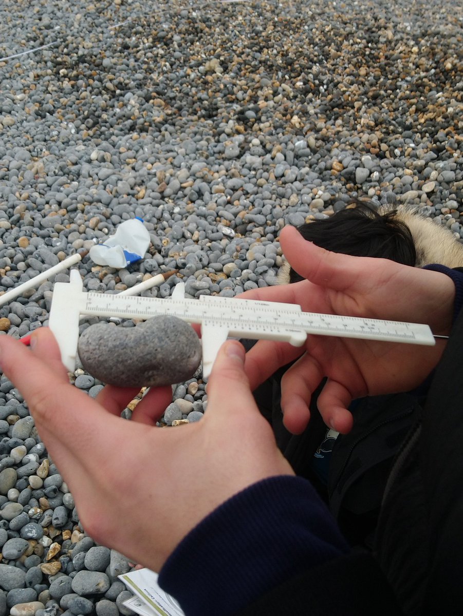 Measuring pebbles on the Geo Fieldtrip <a href="/DoverCollege/">Dover College</a>
