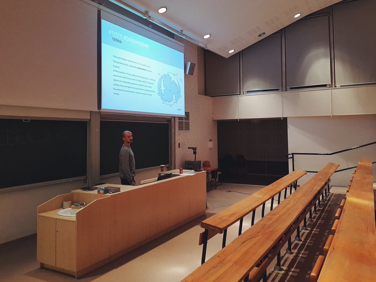 csharkpl's tweet photo. Our first workshop for the Kredek Club from @PWr_Wroclaw was held yesterday. @KDzbik has shown the students how to #test the application through the unit, and integration tests, and #TDD process, with the use of #dotNETCore and #xUnit.
Konrad, great job!💪
#CSHARK #ExpectMore https://t.co/k1gYPT0J3e