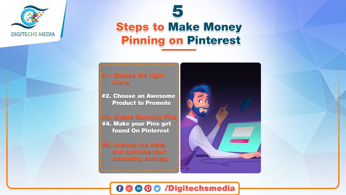 DigitechsMedia's tweet photo. 5 Steps to Make Money Pinning on Pinterest
visit us on https://t.co/h5xQDjv6RA

#ppc #marketing #startup #entrepreneur #growth #advertising  #digitechsmedia #digitalmarketingagency #Digitalmarketing #DigitalMarketingStrategy #seo #seomarketing #seostrategy https://t.co/qu8mGSyzmW
