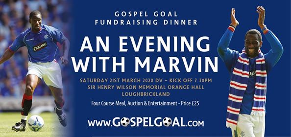 GospelGoal's tweet photo. Have you got your tickets yet for "An evening with Marvin"?
Four course meal, entertainment, auction and the man himself! https://t.co/oN2FxhCBk6