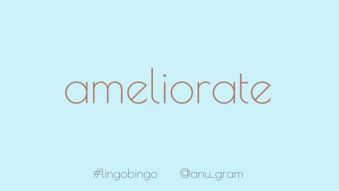 Word today is 'Ameliorate': to make/feel better, amend or bounce back #lingobingo