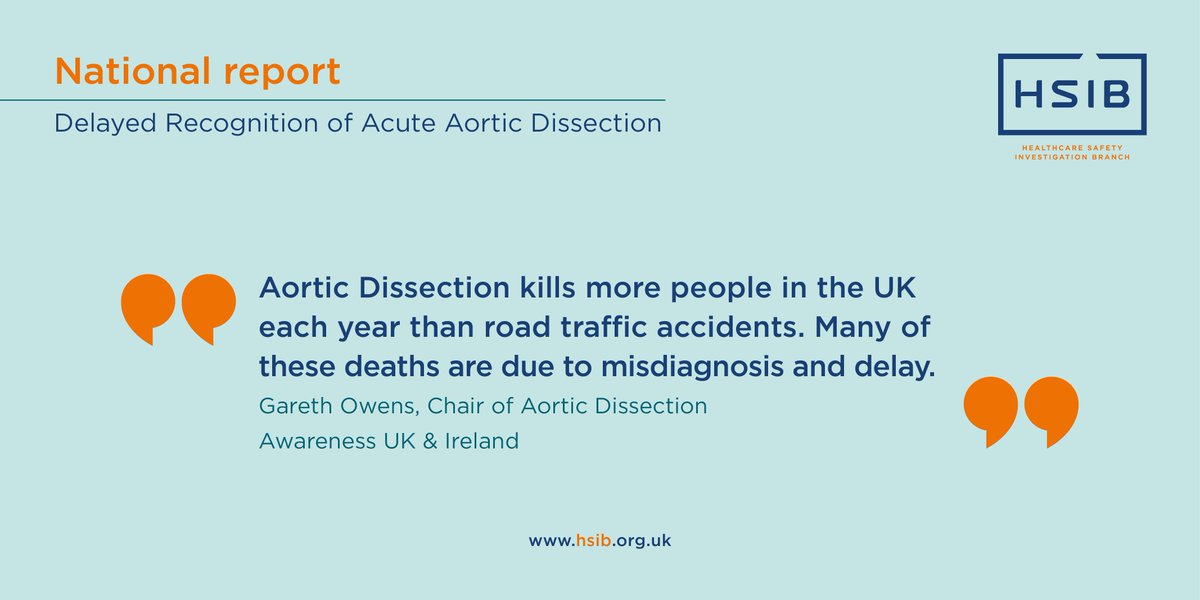 Gareth Owens, Chair of Aortic Dissection Awareness UK & Ireland, comments on our 'delayed recognition of acute aortic dissection' report. He says: "Aortic Dissection kills more people in the UK each year than road traffic accidents. Many of these deaths are due to misdiagnosis and delay".
