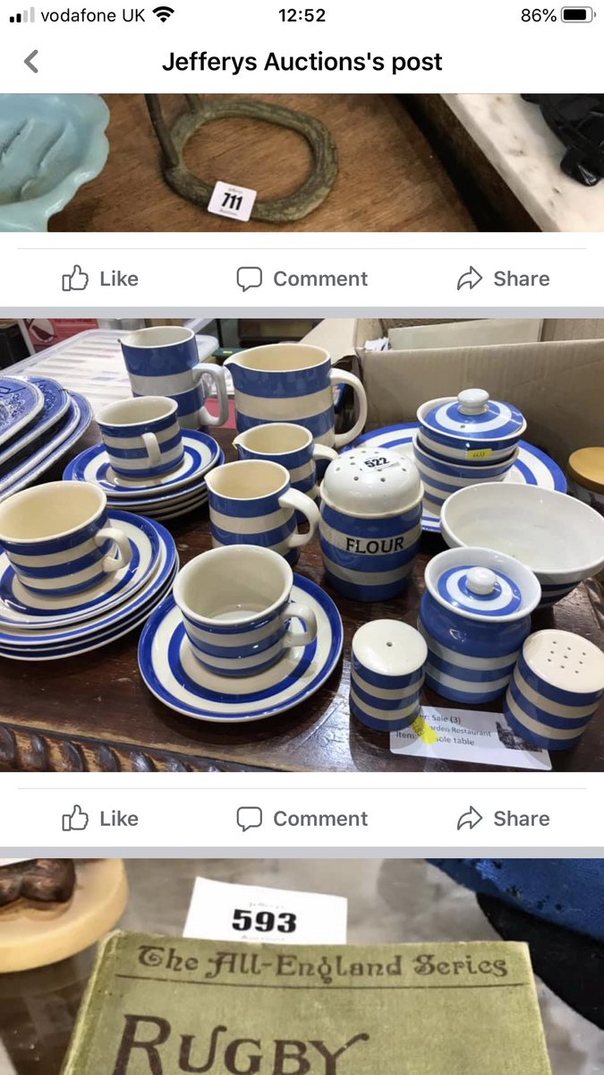 grenville_allen's tweet photo. When looking through the lots in a forthcoming auction puts you into a cold sweat!! @TimWeeks720 @BBCBargainHunt #cornishware #wakeupscreaming https://t.co/zIltbKpgPl
