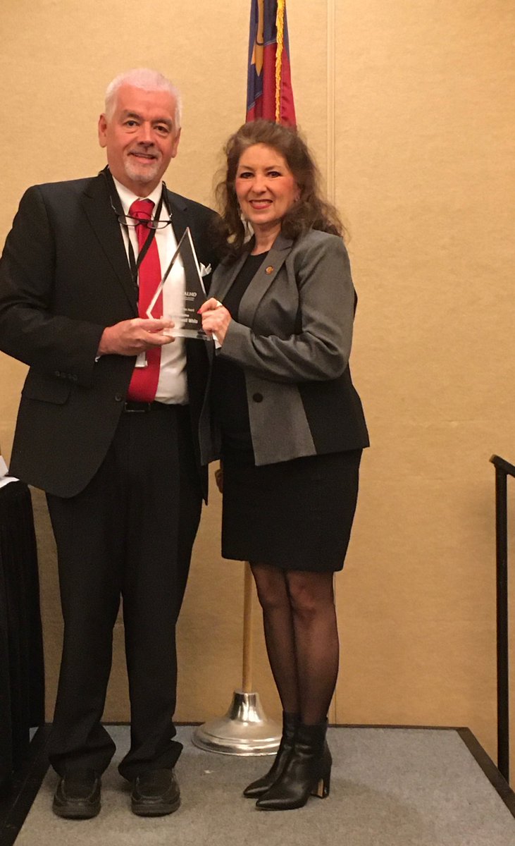donna4nchouse's tweet photo. It was a honor of a lifetime to receive the Legislator of the Year award from the NC Association of Local Health Directors at their annual conference in Raleigh. Presenting the award was Dr. Tommy Jarrell, Richmond County Health Director. https://t.co/4BfpJ7IkpJ