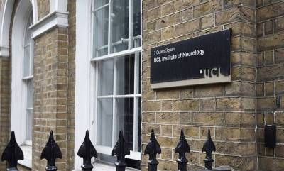 Queen Square Institute of Neurology sign on building