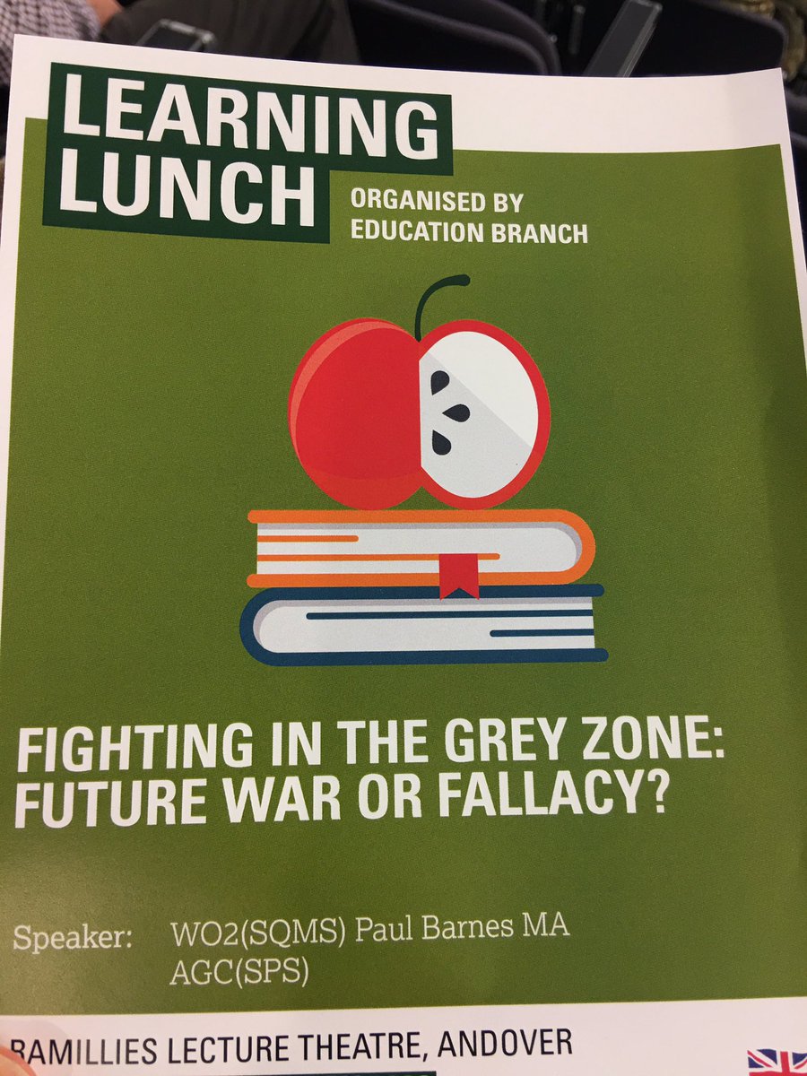 ArmyEdu's tweet image. A great turnout for @Barney065 ‘s for our 7th #LearningLunch today - understanding the grey zone - not such a new phenomenon. Thank you for your insights. TY to @armylibraries for drawing this series together.