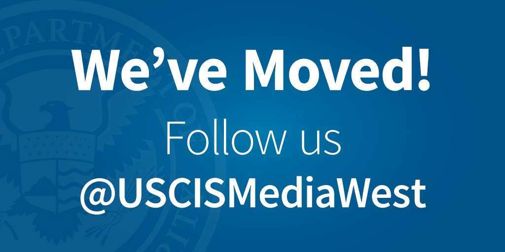 This account has moved. You can now follow 
<a href="/USCISMediaWest/">USCIS Media - Western Region</a> for the latest <a href="/USCIS/">USCIS</a> news and updates.