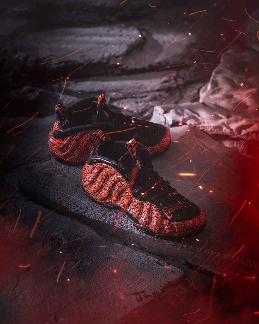 nike foamposite cracked lava