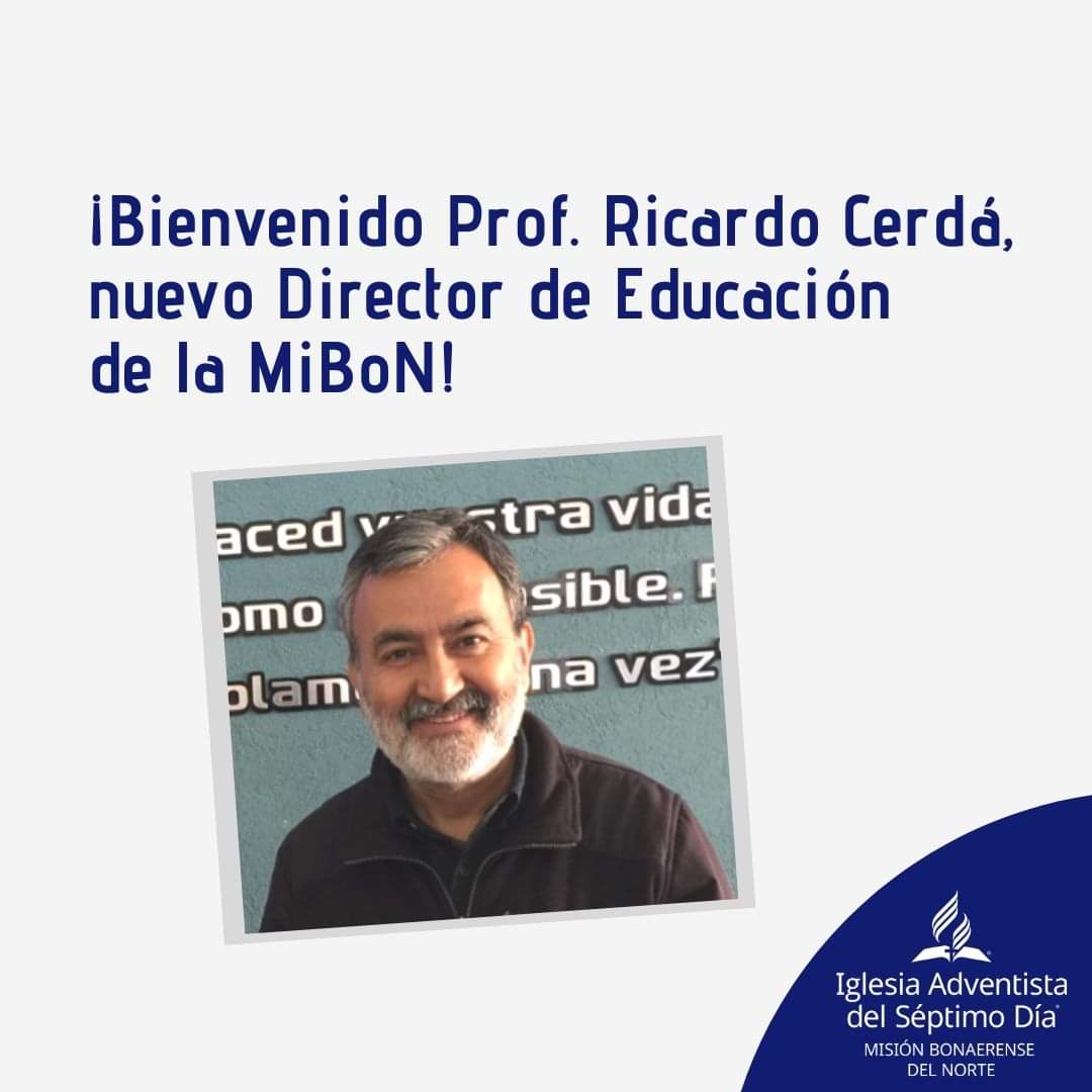 👨‍🏫 La Junta Directiva de la MiBoN nombró a Ricardo Cerdá como Director del Departamento de Educación del campo, continuando también con la responsabilidad como Director General en el Instituto Adventista Florida. El flamante líder es teólogo, psicólogo y educador. ¡Oramos por él!