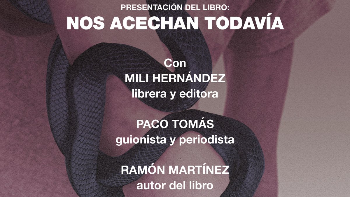 Mañana VIERNES 24 / 19'00h presentamos NOS ACECHAN TODAVÍA de <a href="/Ramonmartz/">💐 Ramón Martínez 🌾</a> con la participación de grandes referentes @Srpacotomas y <a href="/MiliBerkana/">mili hernández</a> librera y editora de Librería Berkana y <a href="/editorialegales/">Editorial Egales 🏳️‍🌈</a> 
Qué mejor que inaugurar la nueva #LANAU con nuestra #diversidad #LGBTIQ