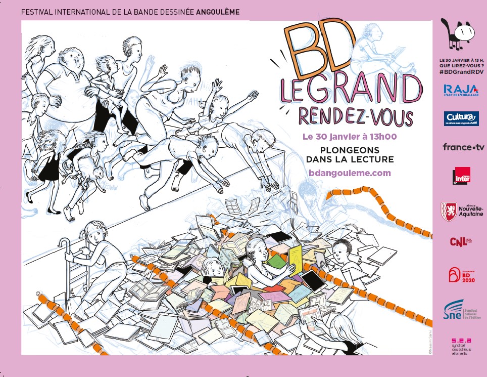 StephaneLastere's tweet photo. Partout en #France,  @2020anneeBd débute  le 30/01! Enfants/ados/adultes, c'est le #BDGrandRDV pour plonger dans la lecture #BD
Vous, à 13h que lirez-vous ? 
https://t.co/WsUUaJ9Qcr
@RAJA_Emballages 
@bdangouleme
@Francetele
 @franceinter
 @LeCNL
   @NvelleAquitaine
  @Cultura https://t.co/ustkqdmVsb