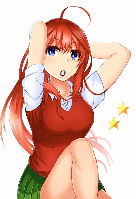 イュウさんがTwitterに投稿した中野五月(五等分の花嫁)のイラスト。