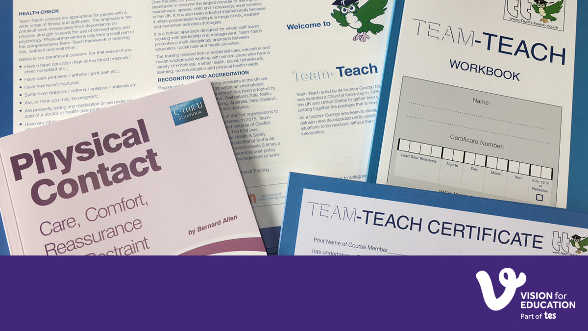 Vision for Education are excited to be hosting our Team Teach Training day on Thursday 30th in Peterborough! There are limited spaces so if you'd like the FREE chance at gaining an excellent insight into classroom deescalation get in touch and we'll sign you up! 
01223 608140