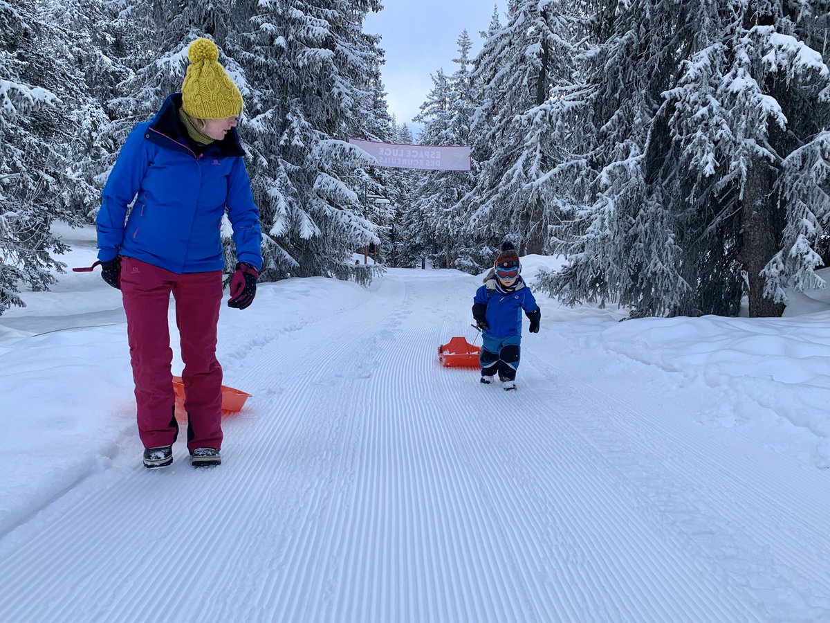NACPritchard's tweet photo. #TBT to Fresh #snow last week on our last night, so it was #sledging fun in the #woods; much fun had by all! #RooRocks #larosiere #ski #skiholiday #lovemountains #loveskiing #lovesnow #spottyotter #stonz #stonzwear @espritholidays @la_rosiere1850 @spottyotter @StonzUK https://t.co/1PCCLjrSL6