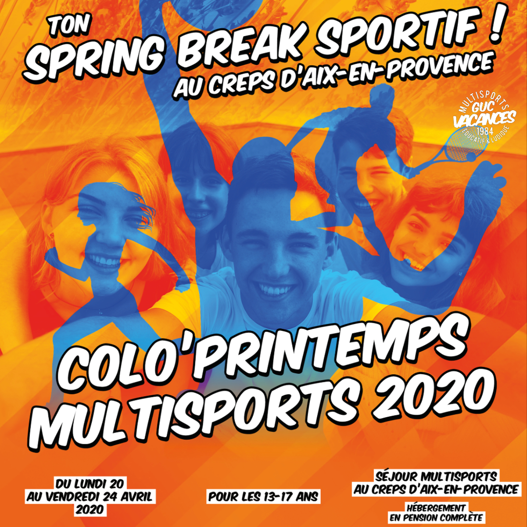 GUCVacances's tweet photo. 🔔 COLO PRINTEMPS MULTISPORTS 2020

Le #GUCAdos fera son spring break sportif au CREPS d'Aix-En-Provence !
+ d'infos : https://t.co/Zs7icoSSz4

#gucvacances #teamgucvacances #aixenprovence #creps #multisports #vacancesdeprintemps #pensioncomplete https://t.co/tnKIzKp18m