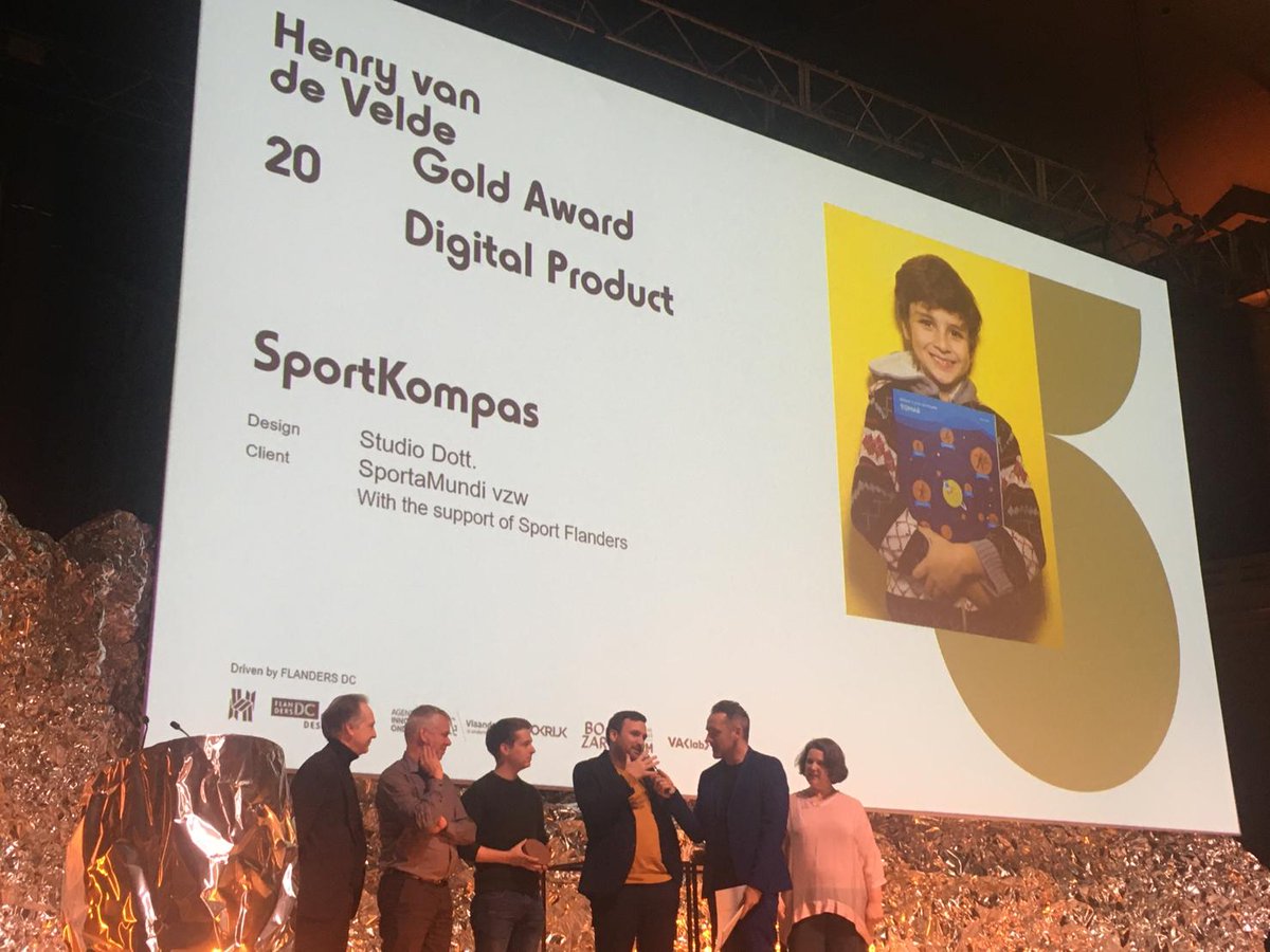Kristof De Mey (@krdemey) on Twitter photo 🥳🥂 Another great night yesterday, winning the Henry van de Velde Gold #design Award together with <a href="/studott/">Studio Dott.</a> & partners <a href="/SportVlaanderen/">Sport Vlaanderen</a> <a href="/sumocoders/">SumoCoders</a> <a href="/HANnl/">HAN University of Applied Sciences (HAN)</a> <a href="/ugent/">UGent</a> #sportamundi & many others.🙏
More info on the project 👉sportkompas.be/en/ 🥳🥂 Another great night yesterday, winning the Henry van de Velde Gold #design Award together with <a href="/studott/">Studio Dott.</a> & partners <a href="/SportVlaanderen/">Sport Vlaanderen</a> <a href="/sumocoders/">SumoCoders</a> <a href="/HANnl/">HAN University of Applied Sciences (HAN)</a> <a href="/ugent/">UGent</a> #sportamundi & many others.🙏
More info on the project 👉sportkompas.be/en/