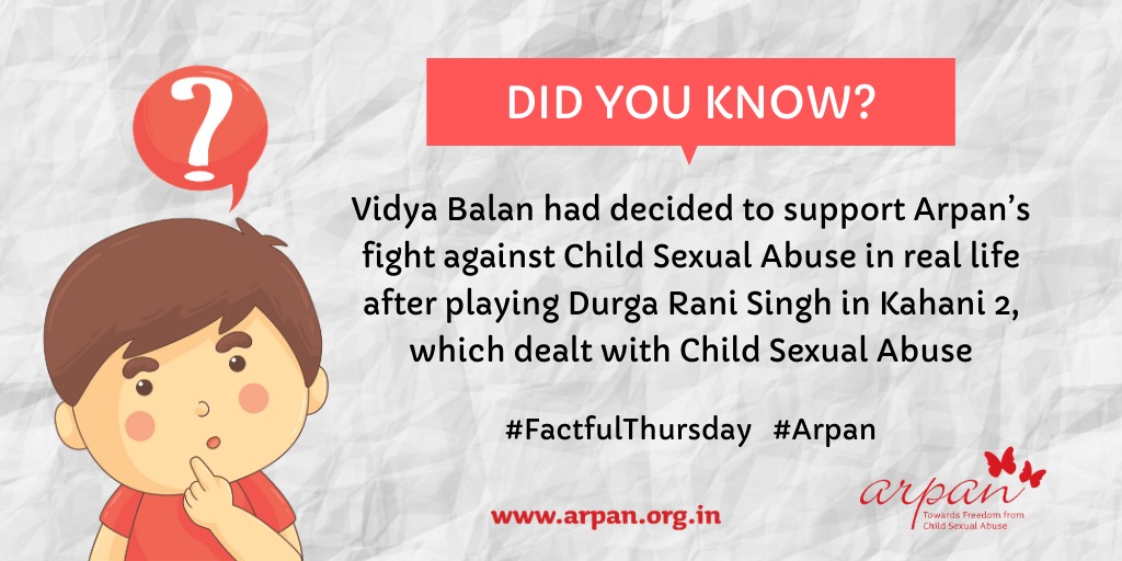 Arpan_CSA's tweet photo. We need to educate our children so that when they experience an unsafe situation, they are empowered enough to get away and seek help from a trusted adult.โ
#FactfulThursday #Arpan (3/3) https://t.co/lcaGXFBFDn