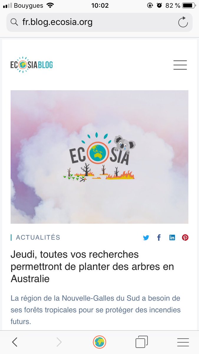 Marion_Vhb's tweet image. Allez faire vos recherches sur Ecosia les gars! #ECOSIA4AUS