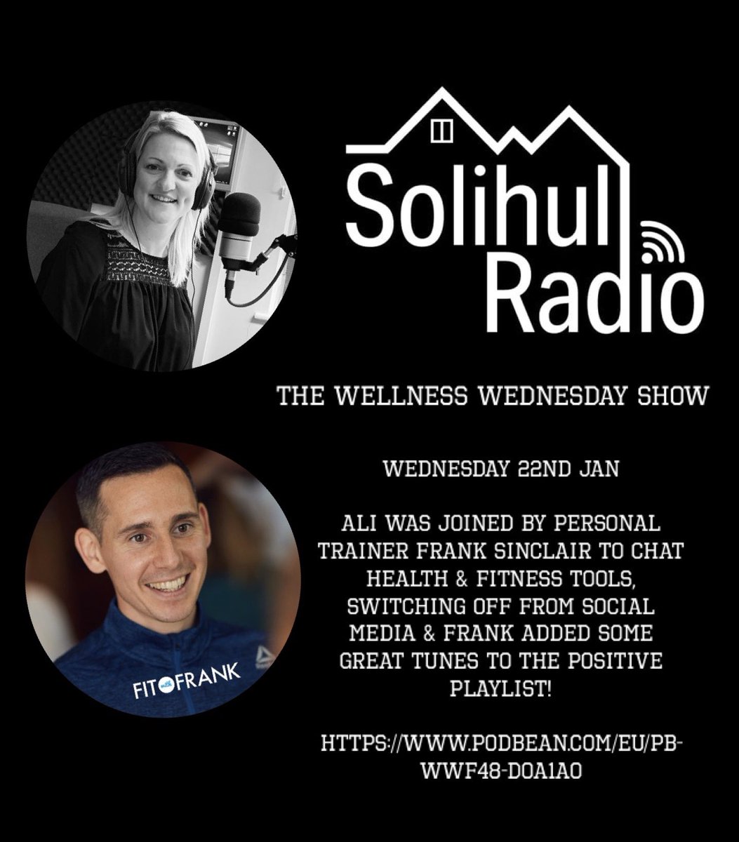 AliSwiftUk's tweet image. Yesterday’s @solihull_radio The Wellness Wednesday Show is now available on podcast, download via the link below... Thanks again @fitwithfrank for a great show 🙅🏻‍♂️

podbean.com/eu/pb-wwf48-d0…

mywellnesstoolbox.co.uk

#talkingtools #fitness #selfcare #mentalhealth