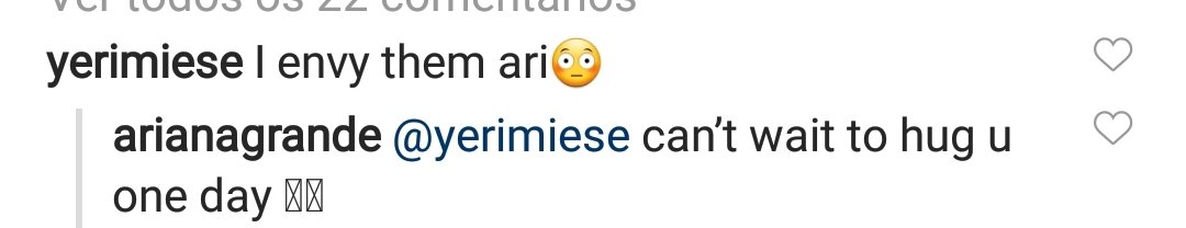 RedVelcroBr's tweet photo. Yeri comentou em uma foto da Ariana Grande com o BTS dizendo que sentia inveja (obviamente por ser muito fã dela) então Ariana respondeu com "Não vejo a hora de te abraçar um dia".

Imagina a felicidade da nossa maknae. 💜 https://t.co/zj2NUTiUOy