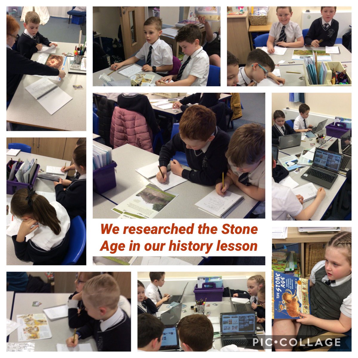 FPS_3_BiscuitB's tweet image. Finding out about Stone Age homes using books and laptops. #FPShistory #FPSenglish #FPScomputing