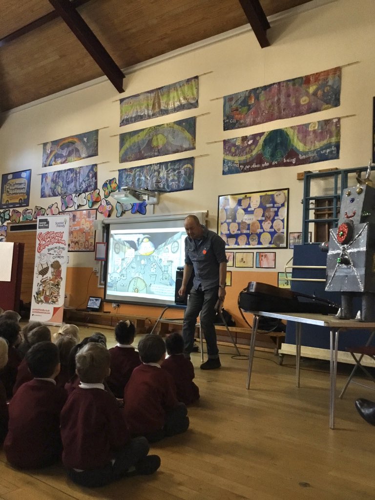 StRobertmorpeth's tweet photo. We had a fantastic afternoon with Alan Windram @akwindram who delighted the children with his amazing story One Button Benny! A big thank you to @scottishbktrust the kids loved it! https://t.co/LS2ROyrkKc