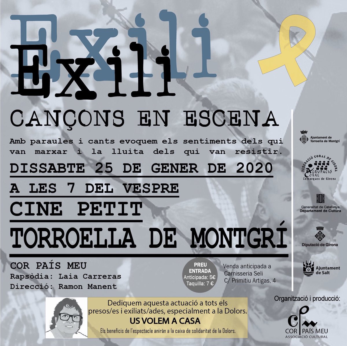 pitullos's tweet photo. Encara no heu pogut veure el nostre EXILI? Aquest dissabte, 25 de gener, RECORDEU!!!
Al Cine Petit de Torroella de Montgrí, a les set de la tarda, hi tornarem a ser, cantant per a vosaltres aquelles cançons que ens emocionen tant i tant... https://t.co/K1v3uQljpb