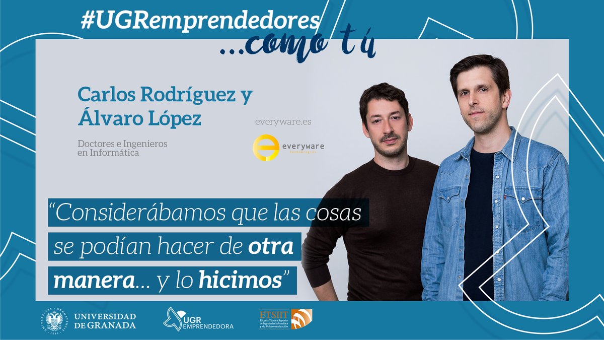 UGRemprendedora's tweet photo. 😁Hemos entrevistado a los #UGRemprendedores Álvaro Fernández y Carlos Rodríguez, de @EverywareTech . 💻Una empresa dinámica que ofrece servicios especializados en el desarrollo de aplicaciones móviles y plataformas web.
👉Más información: https://t.co/3w8t0A9S9M https://t.co/irD7DVdoZi