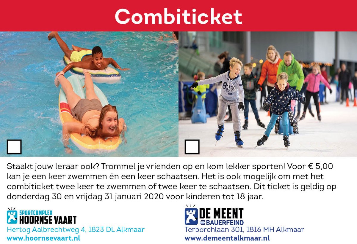 Stakende juffen en meesters? Kom zwemmen en schaatsen! 👩🏼‍🏫😁🏊🏼‍♂️bit.ly/2GfGtqP
#Staken #Staking #Zwemmen #Schaatsen #Kids #Alkmaar