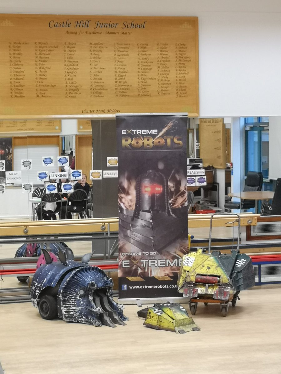 chps_bstoke's tweet photo. Year 4 at Greenbank are currently enjoying the visit of @roamingrobots! Here are some photos and videos. #RobotWars #RoamingRobots #HPLedu https://t.co/TCq6UueUnY