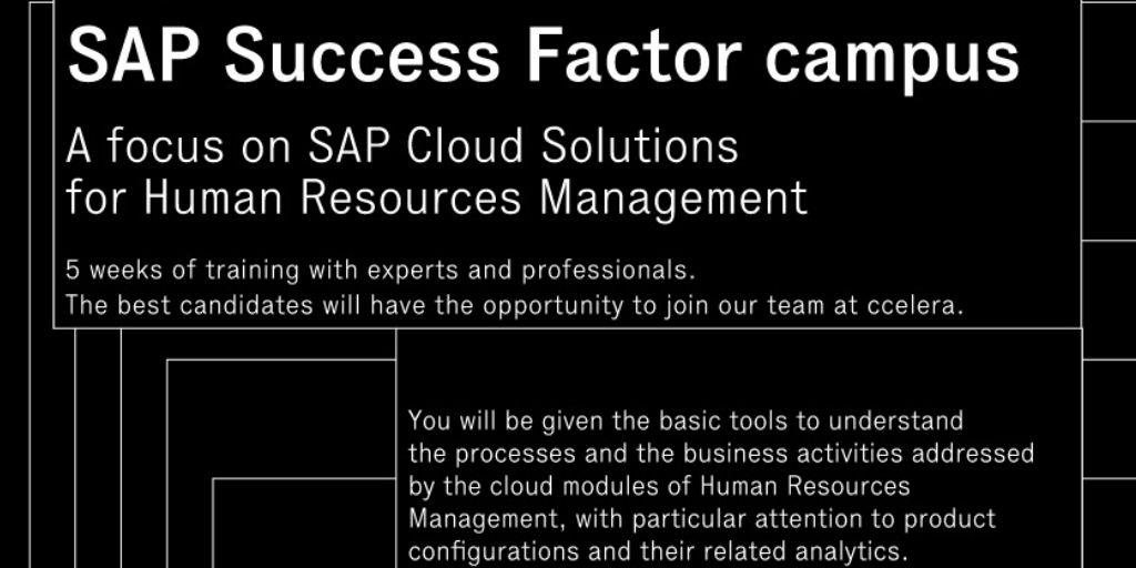 ccelerasrl's tweet photo. Few days are left before the beginning of our SAP SuccessFactors Campus, a 5 weeks training programme focused on SAP Cloud Solutions for Human Resources Management. Are you ready? See you on Monday!
For info please visit: https://t.co/DstxXxfc0x.

#ccelera #ccelerateYourCareer https://t.co/d9AYl9FjDe