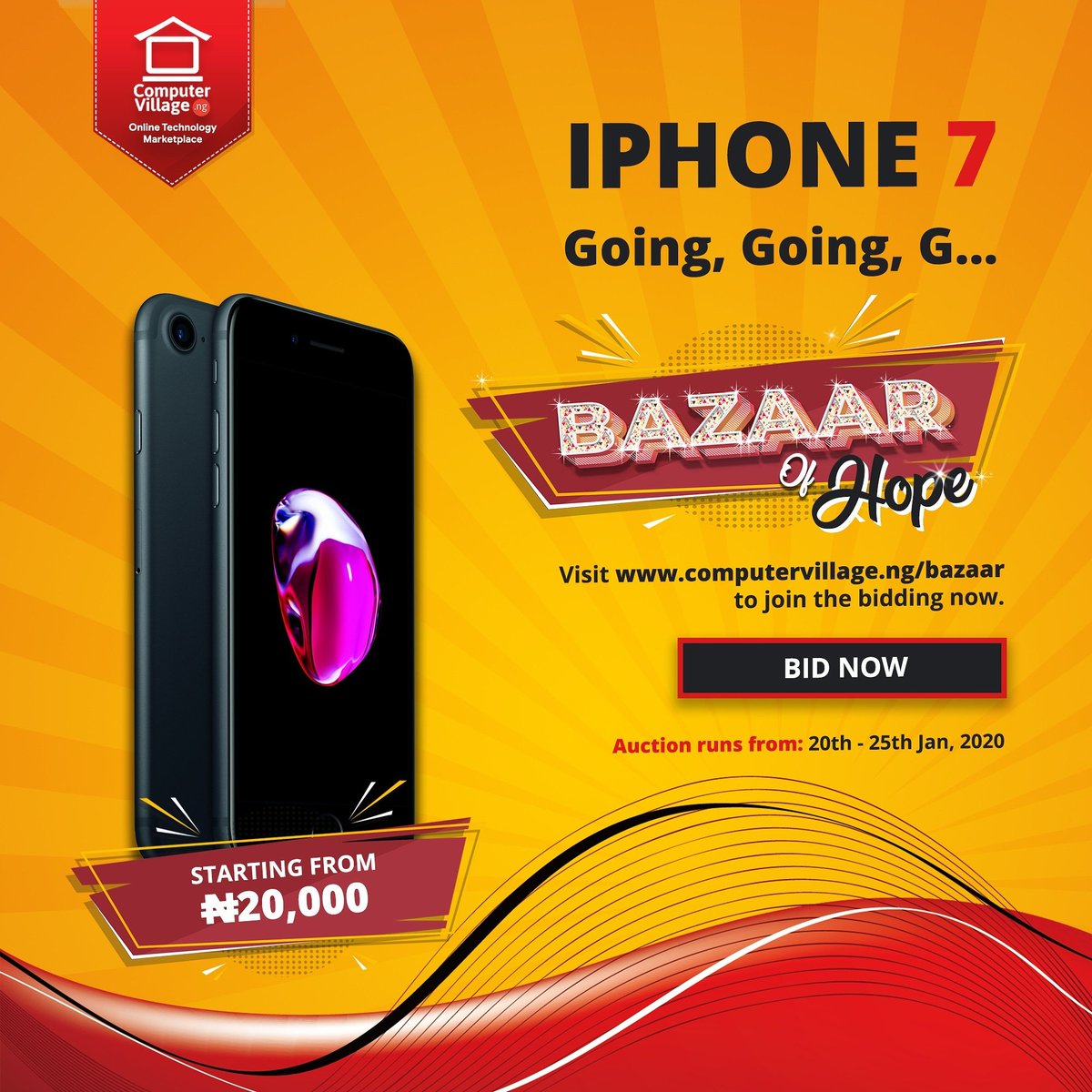 computervillang's tweet photo. We've gotten some bids on Iphone 7 in the #ComputerVillageBazaar of Hope and a winner will be declared soon.
Don't dull.
Join the bid train now.
Just visit https://t.co/IYSaeZThZb https://t.co/mGf5ND1F9R