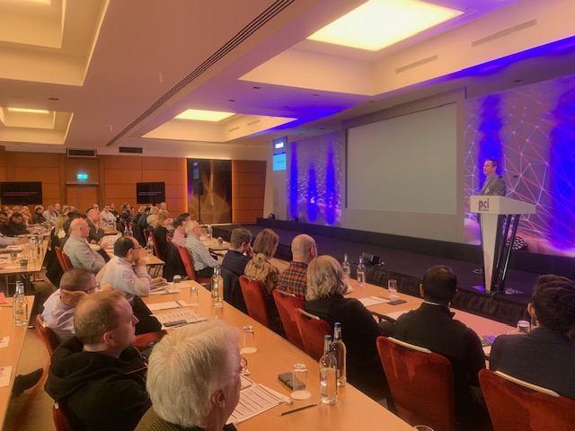 eCrime_Congress's tweet photo. Dan Oxley, Director of Technical Account Management @Tanium asks a full room at the 20th PCI London why we should expect continuous monitoring in security and privacy technology in the same way it is available in other areas #PCI20 #pcidss  #pciawards2020 https://t.co/5kPNNfbEy8