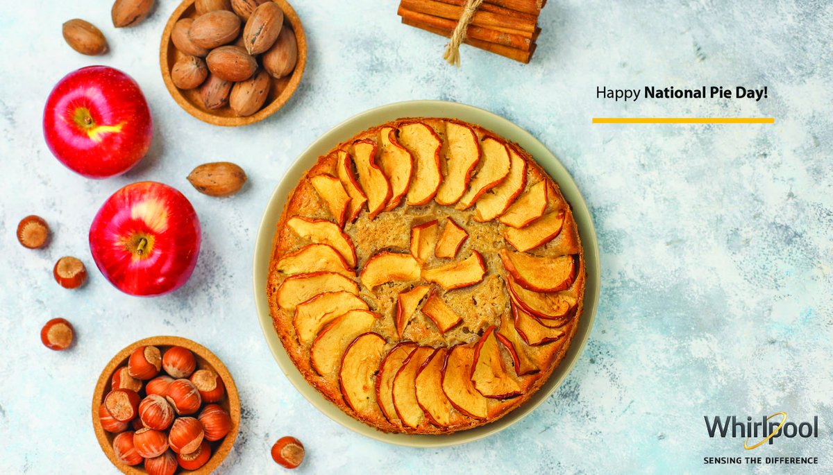 WhirlpoolSA's tweet photo. Happy National Pie Day! Try our top 2 tips for the perfect apple pie: 1. Use different types of apples such as green apples help prevent your apple pie from getting mushy. 2. Poke holes at the top of the apple pie to allow the water vapour to escape.  #LoveMyWhirlpool https://t.co/7km9uJrrmw
