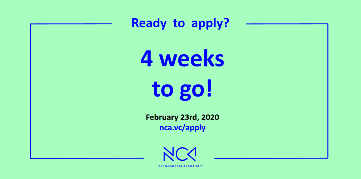 nca_vc's tweet photo. #PitchDeck ready?✅
Financial Forecast accurate?📊
Ready to outperform your #competitors?🚀

3x YES means you’re ready to apply to the NCA Acceleration Program in #Hamburg Spring 2020

⏰ 4 Weeks to go!

➡️ Apply now: https://t.co/FgmKCGDjFM 
➡️ Deadline: February 23

#startups https://t.co/QkRFbWUayS