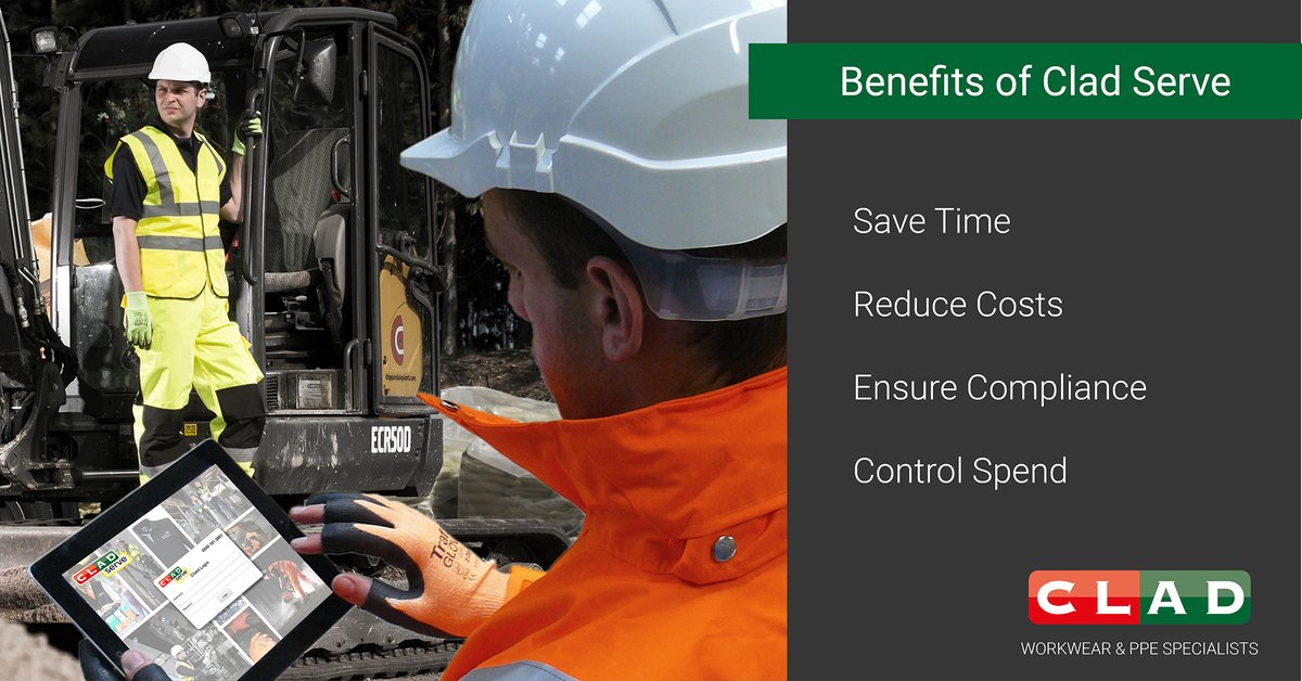 CladSafety's tweet photo. Clad Serve cuts waste and prevents downtime #cladserve #workwear #ppe #uniform #orderingsystem #orderingportal https://t.co/tmhacsnGYo