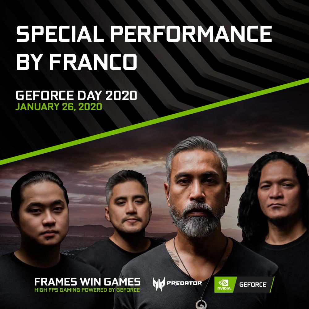 predatorph's tweet photo. Watch and jam with us! Predator is bringing Franco live at the #GeForceDay2020 on Jan. 26, 2020 at Vertis Tent!
Click here to register: https://t.co/peuESiEESS
#FramesWinGames #RTXItsOn #SummonYourStrength https://t.co/QoWhq9Kww7