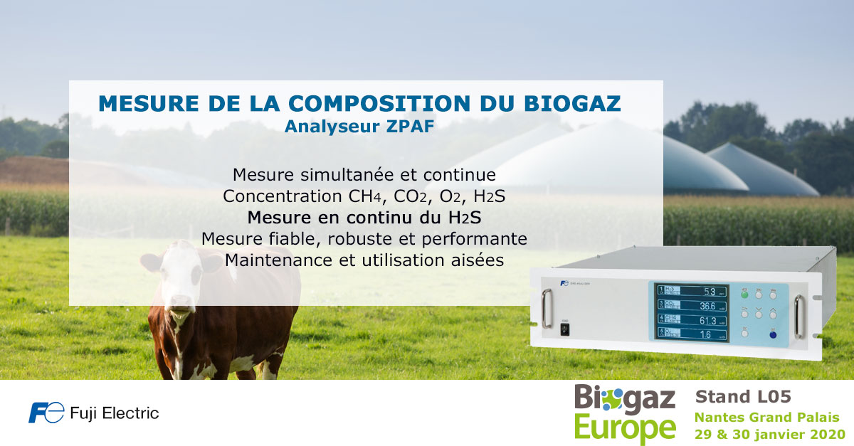 FujiElectricFR's tweet photo. Vous cherchez à obtenir une mesure précise et continue de la composition de vos biogaz afin de satisfaire les exigences réglementaires ? 
Notre analyseur est fait pour vous !
RdV sur le stand L05, salon Biogaz Europe pour en savoir plus !
#biogaz @BiogazEurope https://t.co/VR7qx9qyhU