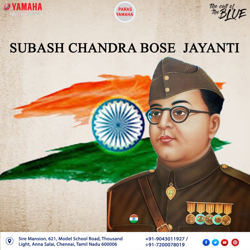 ParasYamaha's tweet photo. "Give me blood, I will give you freedom"

Tribute to legend on his birth anniversary!!! Naman 🙏🇮🇳

#subhashchandrabose #NetajiSubhasChandraBose #Netajijayanti #BirthdayOfNetaji https://t.co/M1FDg1P1v4