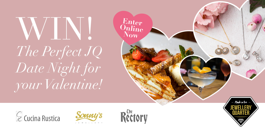 We're giving one lucky couple the chance to #WIN the perfect #JQ Date Night🥰! Including

💍£50 gift voucher at @sonnysjewellery 
🥂2 free drinks at @TheRectoryB3 
🍝Dinner for 2 at <a href="/CucinaRusticaUK/">Cucina Rustica</a> 

For a chance to win visit 👉👉bit.ly/JQValentine

#ValentinesDay2020