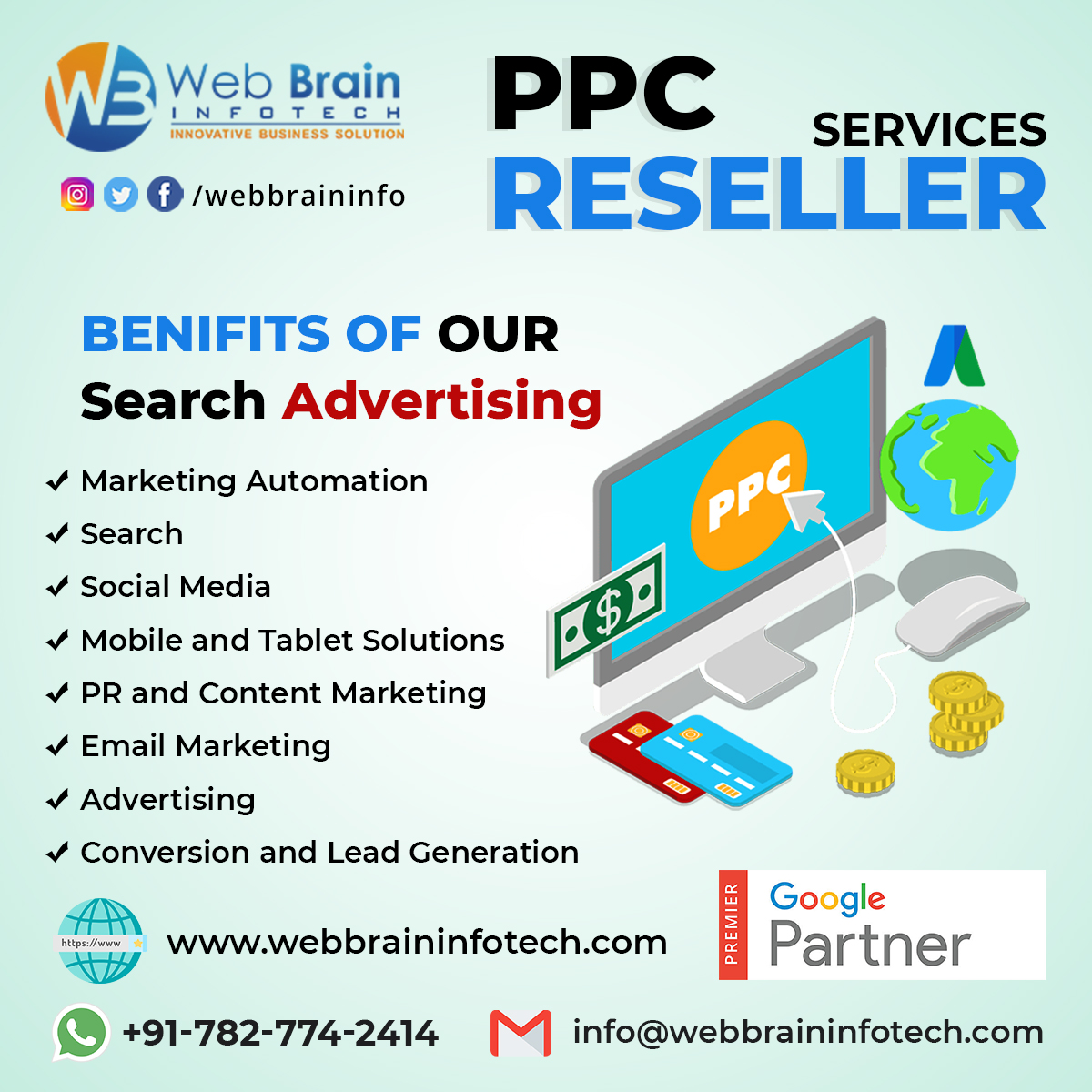 RAHUL__92's tweet photo. @webbraininfo is the top #DigitalMarketing #Reseller #Agency in India. #Partner with us for the BEST #SEO & #PPC #ResellerPrograms. Grow your #business with our customized #payperclick #reseller services.
https://t.co/k4iJHtJMYq
#sem #marketing #business #b2b #internetmarketing https://t.co/fo6TgaJuza