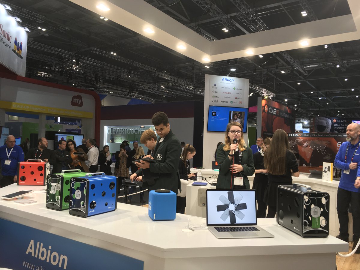 AlbionComputers's tweet photo. Today students at @BohuntSchool will rock out with #iPadBand. A must see on stand #SK34 @Bett_show. Show times 10:30am, 12:15, 13:45 and 15:15. #Bett2020 https://t.co/tFr5rpWpfr